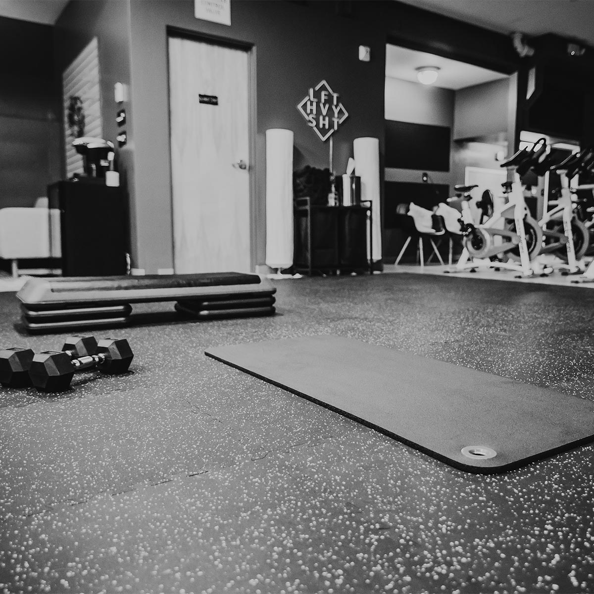 mat, step and weights